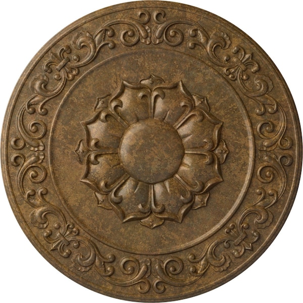 Ekena Millwork Sydney Ceiling Medallion (Fits Canopies up to 5 3/4"), Hand-Painted Rubbed Bronze, 27 3/4"OD x 2"P CM27SYRZS - main